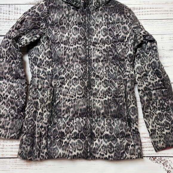 Down puffer jacket with hood 🐆 Leopard Print - Nuage Sport - Medium - Picture 3 of 10